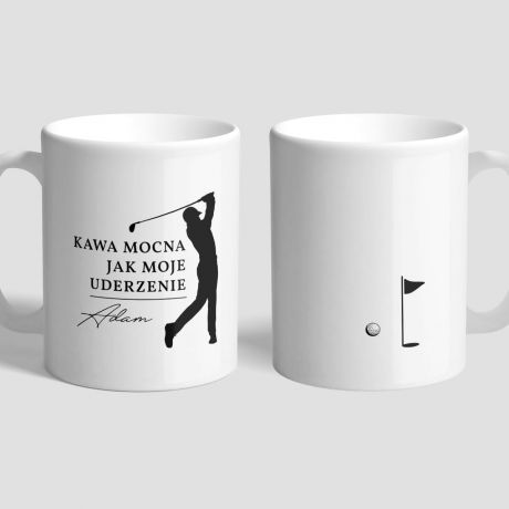 Kubek golfisty MOCNE UDERZENIE personalizowany kubek na prezent dla golfisty