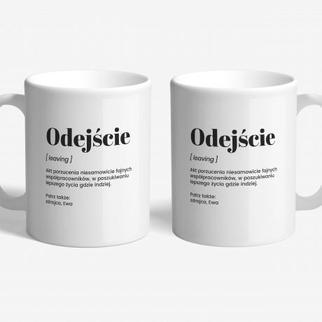 Kubek w tubie prezentowej NA ODEJCIE Z PRACY prezent dla koleanki z pracy kubek na odejcie z pracy