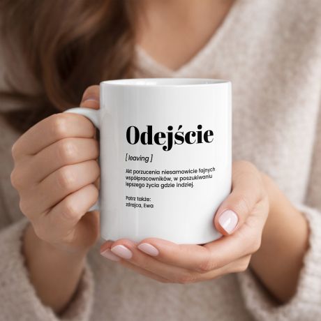 Kubek NA ODEJ�CIE Z PRACY prezent na odej�cie z pracy dla kole�anki prezent na odchodne z pracy