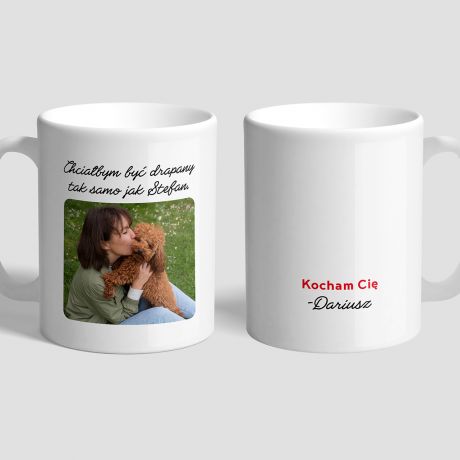 Kubek na Walentynki DLA PSIARY ze zdj�ciem prezent na walentynki dla niej kubek ze zdj�ciem prezent dla psiary