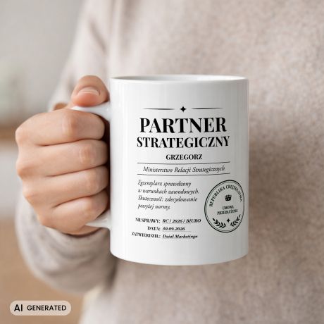 Kubek PARTNER STRATEGICZNY prezent na Dzie� Ch�opaka kubek dla ch�opaka prezent dla ch�opaka