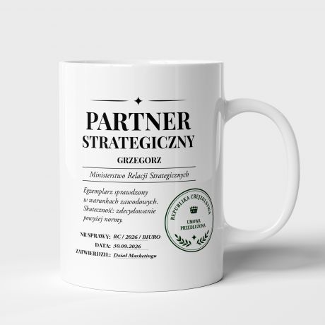 Kubek PARTNER STRATEGICZNY prezent na Dzie� Ch�opaka kubek dla ch�opaka prezent dla ch�opaka