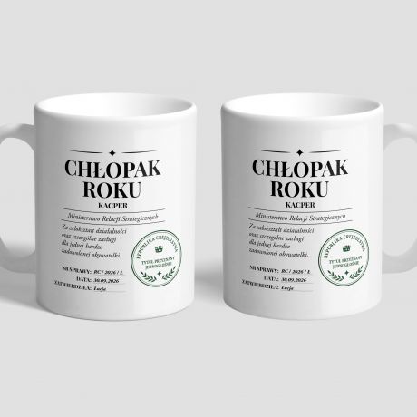 Kubek personalizowany CH�OPAK ROKU upominek dla ch�opaka