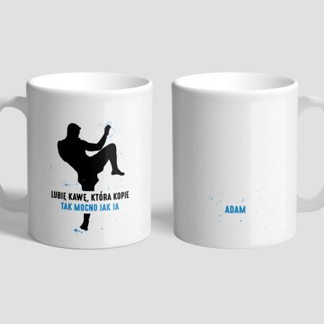 Kubek personalizowany KAWA KTRA KOPIE prezent dla kickboxera