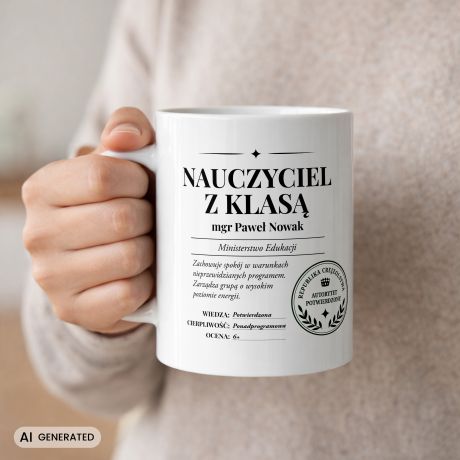 Kubek personalizowany NAUCZYCIEL Z KLAS� prezent dla wychowawcy kubek dla nauczyciela kubek na Dzie� Nauczyciela