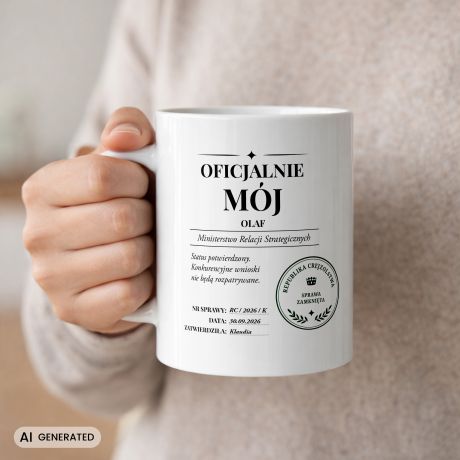 Kubek personalizowany OFICJALNIE M�J prezent na Dzie� Ch�opaka od �ony kubek na dzie� ch�opaka