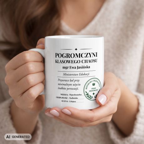 Kubek POGROMCZYNI KLASOWEGO CHAOSU prezent dla nauczycielki kubek dla nauczycielki prezent na Dzie� Nauczyciela