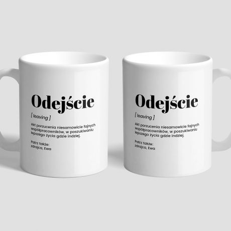 Kubek NA ODEJCIE Z PRACY prezent na odejcie z pracy dla koleanki prezent na odchodne z pracy