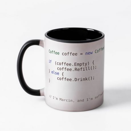 Magiczny kubek dla informatyka COFFEE SOFTWARE DEVELOPER