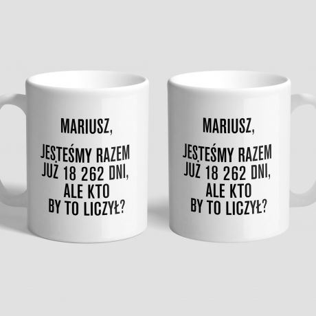 Kubek ze miesznym nadrukiem UPOMINEK NA ROCZNIC ZWIZKU 