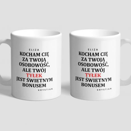 Kubek walentynkowy KOCHAM CI ZA OSOBOWO