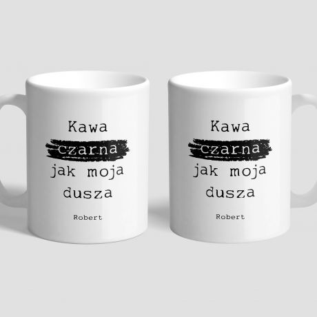 Kubek z nadrukiem BARDZO CZARNA prezent dla kolegi z pracy