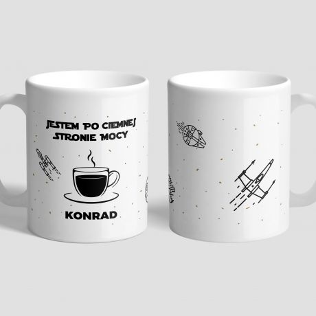Kubek z nadrukiem CIEMNA STRONA MOCY prezent dla fana Star Wars