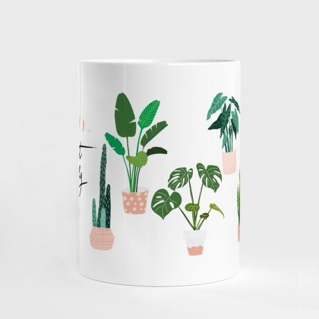 Kubek z nadrukiem PLANT LADY prezent dla mioniczki rolin kubek z kwiatami prezent dla ogrodniczki