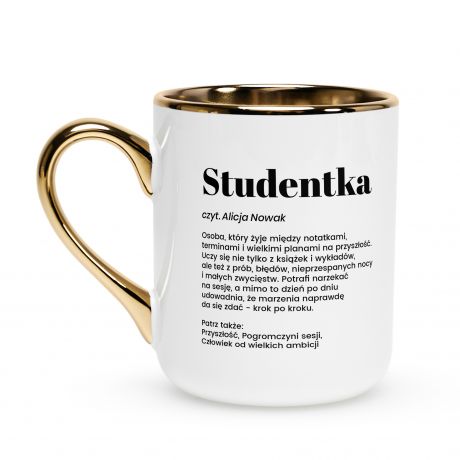 Kubek ze z�otym uchem DEFINICJA prezent dla studentki