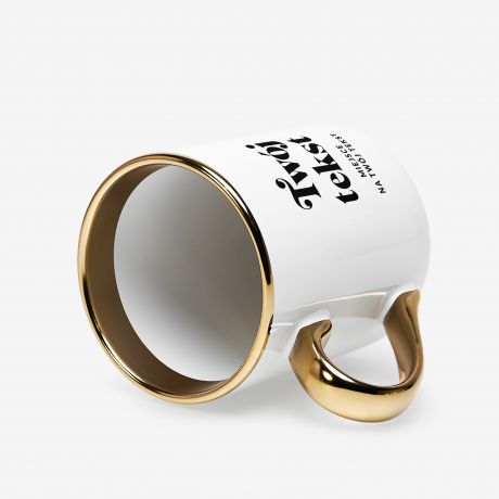 Kubek ze z�otym uchem i rantem TW�J TEKST