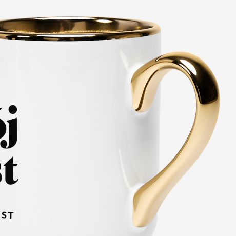 Kubek ze z�otym uchem i rantem TW�J TEKST