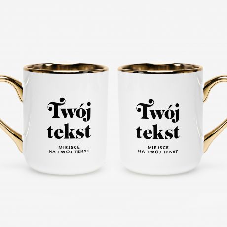 Kubek ze z�otym uchem i rantem TW�J TEKST