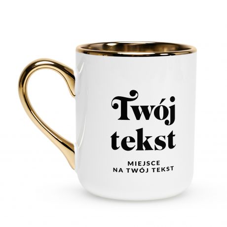Kubek ze z�otym uchem i rantem TW�J TEKST