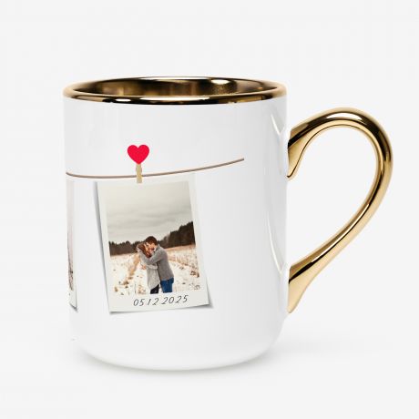 Walentynkowy kubek ze z�oceniem WSPOMNIENIA prezent ze zdj�ciami