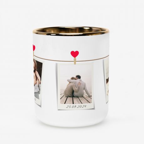 Walentynkowy kubek ze z�oceniem WSPOMNIENIA prezent ze zdj�ciami