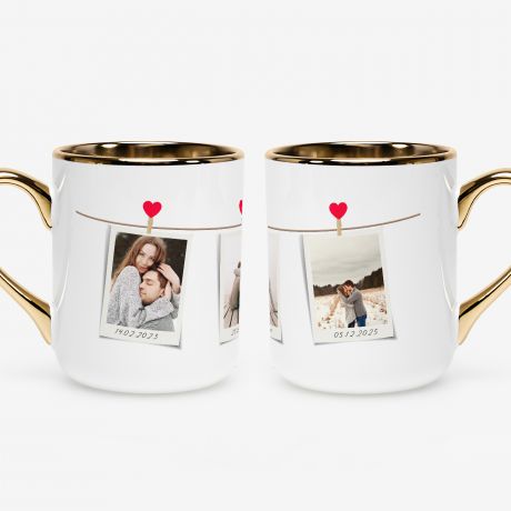 Walentynkowy kubek ze z�oceniem WSPOMNIENIA prezent ze zdj�ciami