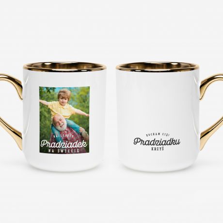 Kubek ze zotym uchem PREZENT DLA PRADZIADKA ze zdjciem