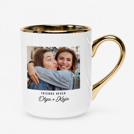 Personalizowany kubek ze zotym uchem PREZENT DLA PRZYJACIӣKI