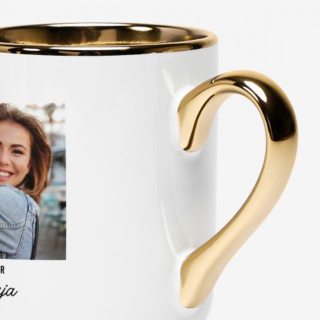 Personalizowany kubek ze zotym uchem PREZENT DLA PRZYJACIӣKI