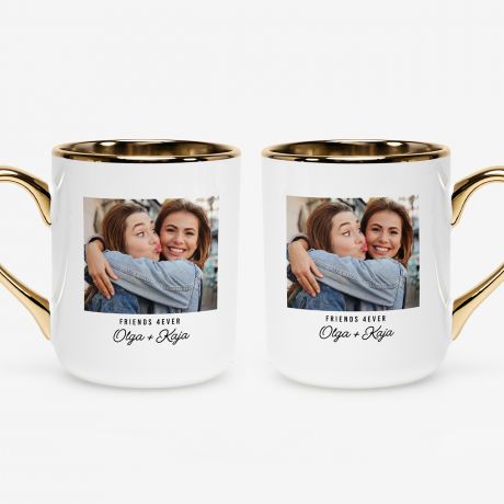 Personalizowany kubek ze zotym uchem PREZENT DLA PRZYJACIӣKI