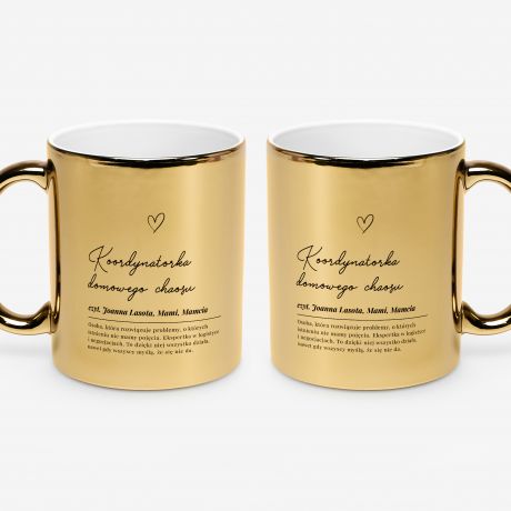 Kubek z�oty z personalizacj� KOORDYNATORKA CHAOSU upominek dla mamy prezent dla mamy prezent na Dzie� Mamy