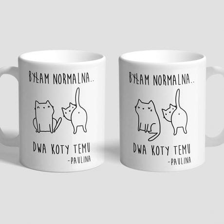 Kubek dla kociary BYAM NORMALNA DWA KOTY TEMU prezent dla dziewczyny