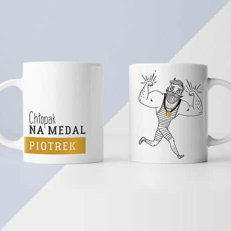 Kubek z nadrukiem NA MEDAL prezent dla chopaka