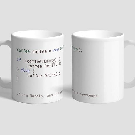 Kubek programisty COFFEE SOFTWARE DEVELOPER prezent dla programisty