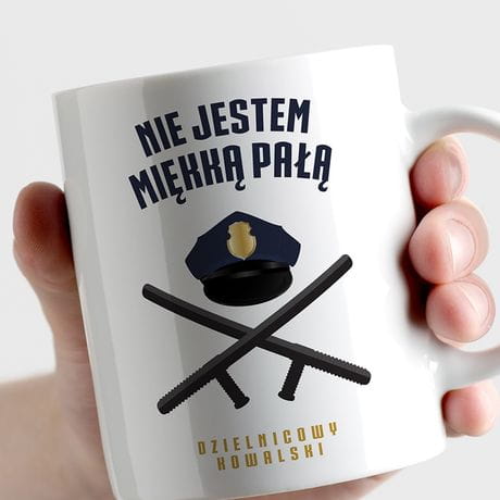 Śmieszny kubek MIĘKKA PAŁA prezent dla policjanta