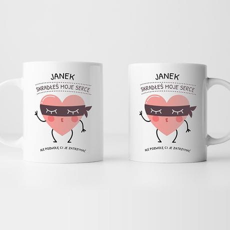 Kubek walentynkowy SKRADE MOJE SERCE personalizowany