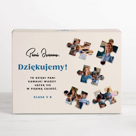Zestaw kubki z pokrywk i herbata PUZZLE prezent dla wychowawczyni podzikowanie dla wychowawczyni