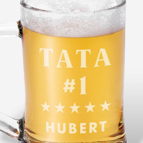 Grawerowany kufel do piwa TATA NUMER 1 prezent dla taty prezent na Dzie� Taty kufel do piwa dla taty