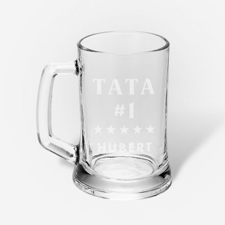 Grawerowany kufel do piwa TATA NUMER 1 prezent dla taty prezent na Dzie� Taty kufel do piwa dla taty