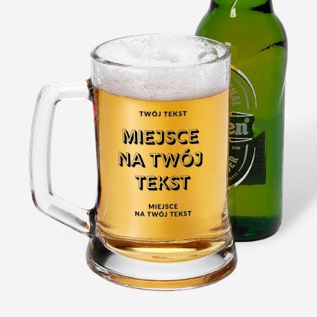 Kufel do piwa TWJ TEKST prezent dla mczyzny kufel na piwo prezent dla piwosza kufel z grawerem