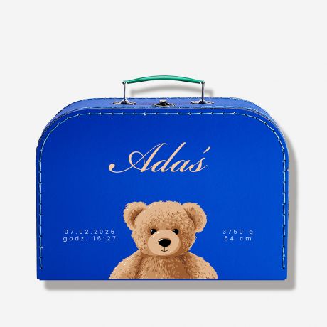 Zestaw prezentowy w kuferku METRYCZKA prezent z okazji narodzin dziecka prezent na narodziny dziecka