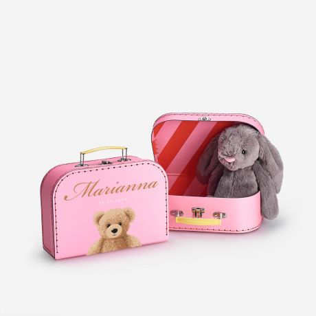 Personalizowany kuferek Z MISIEM dla dziewczynki personalizowany prezent dla dziewczynki