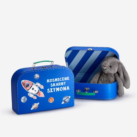 Kuferek personalizowany KOSMOS prezent dla mionika kosmosu prezent dla chopca na urodziny