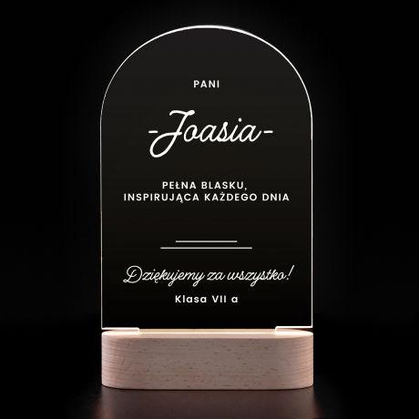 Personalizowana lampka BLASK prezent dla nauczycielki prezent na dzie nauczyciela prezent dla nauczyciela