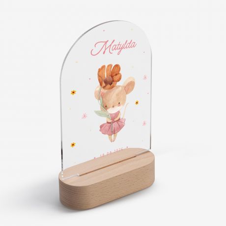 Lampka led MYSZKA prezent na narodziny dziewczynki lampka led dla dziecka lampka nocna dla dziecka