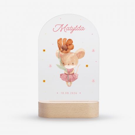 Lampka led MYSZKA prezent na narodziny dziewczynki lampka led dla dziecka lampka nocna dla dziecka