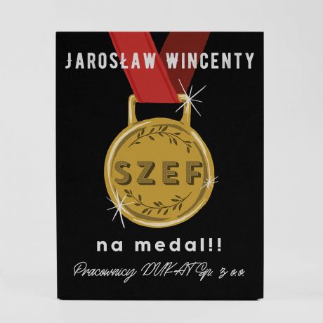 Zestaw prezentowy dla szefa likier i czekolada MEDAL DLA SZEFA