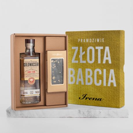 Likier z czekolad BOX PREZENTOWY DLA BABCI prezent dla babci zestaw prezentowy dla babci
