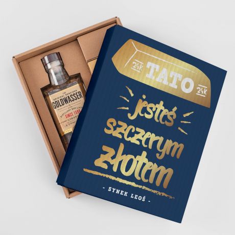 Likier i czekolada z patkami zota PREZENT DLA TATY