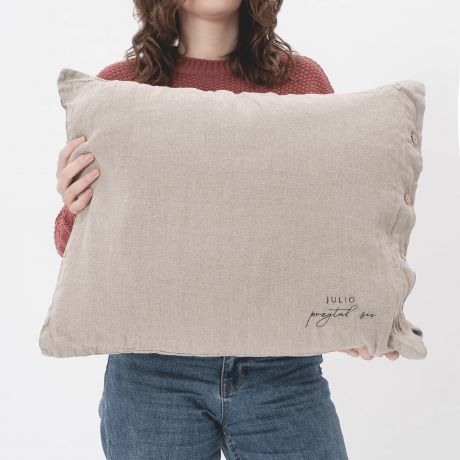 Lniana poduszka na prezent PRZYTUL SI personalizowana